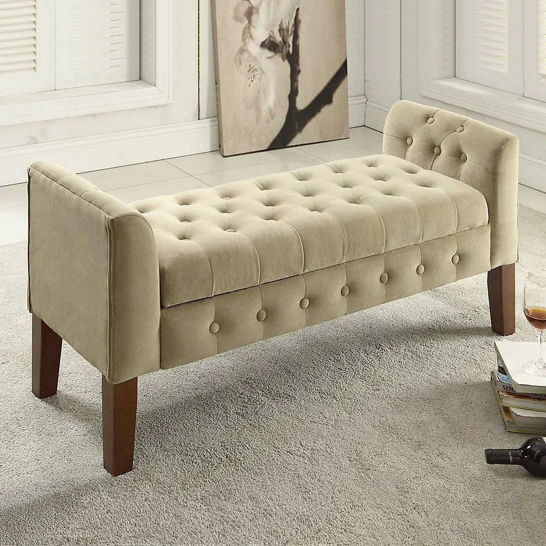 بانكيت 50×120سم – خشب زان طبيعي – ألوان متعددة