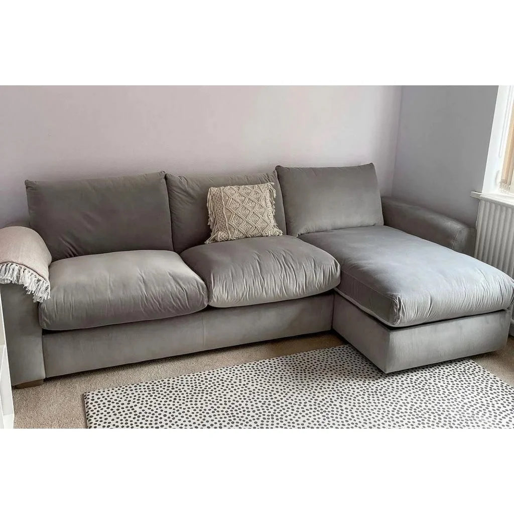 كنبة ركنة خشب زان وقطيفة 260سم×160سم