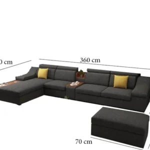 ركنة مودرن مع بوف 200×360سم – ألوان متعددة